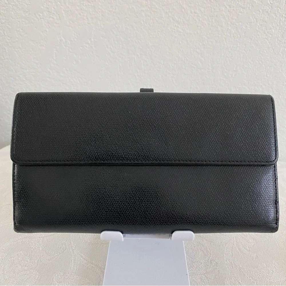 Chanel black leather wallet